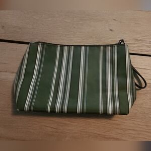 🌟 3 for $15 Deal! 🌟Green white striped makeup bag